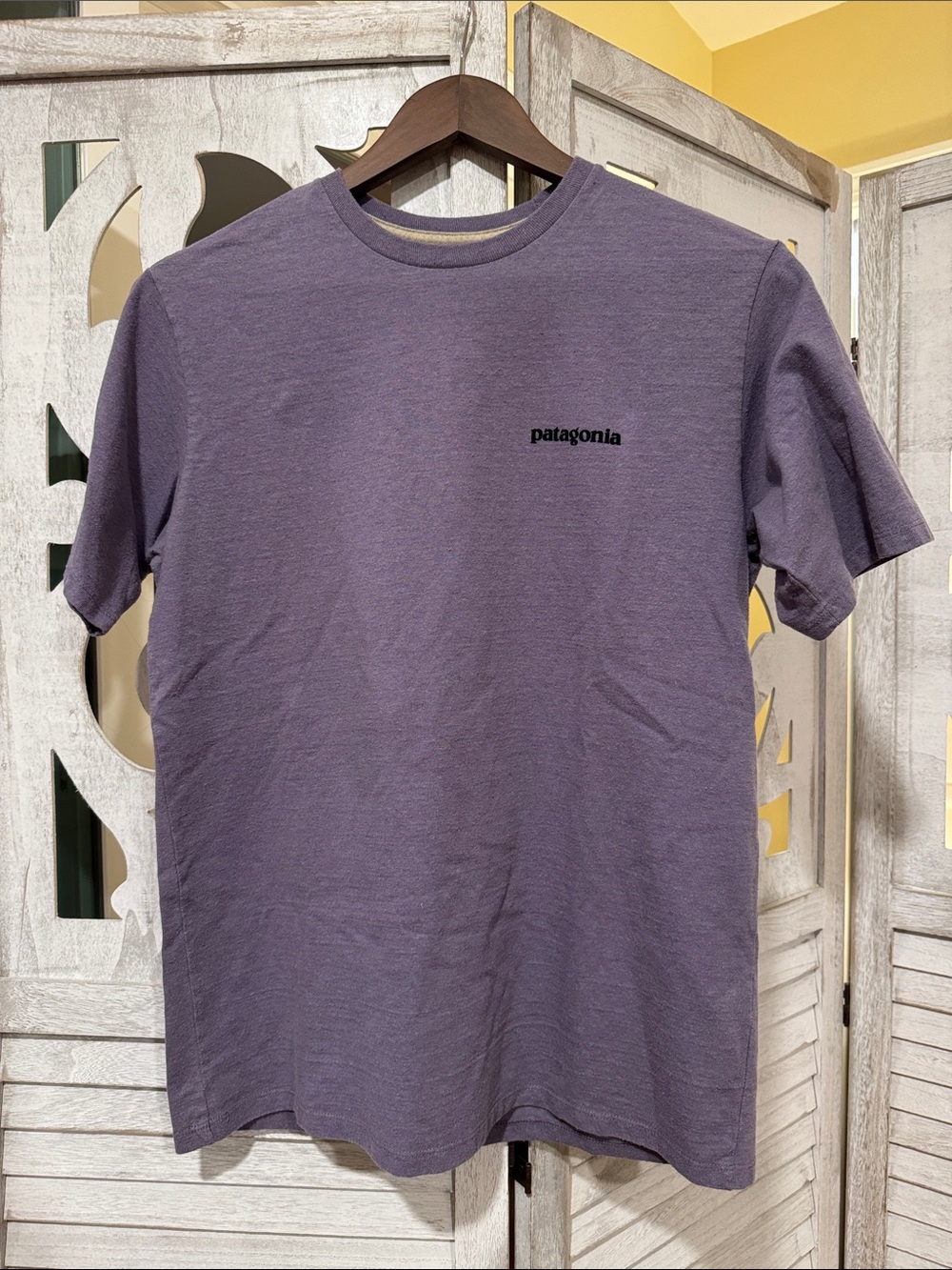 Patagonia Short Sleeve Crew Tee in Heather Purple